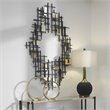 Uttermost Reflection Iron Metal Grid Wall Decor in Matte Black (Set of 2)