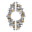 Uttermost Reflection Iron Metal Grid Wall Decor in Matte Black (Set of 2)