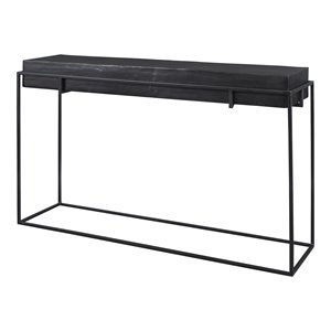 uttermost telone modern iron metal and aluminum console table in antique black