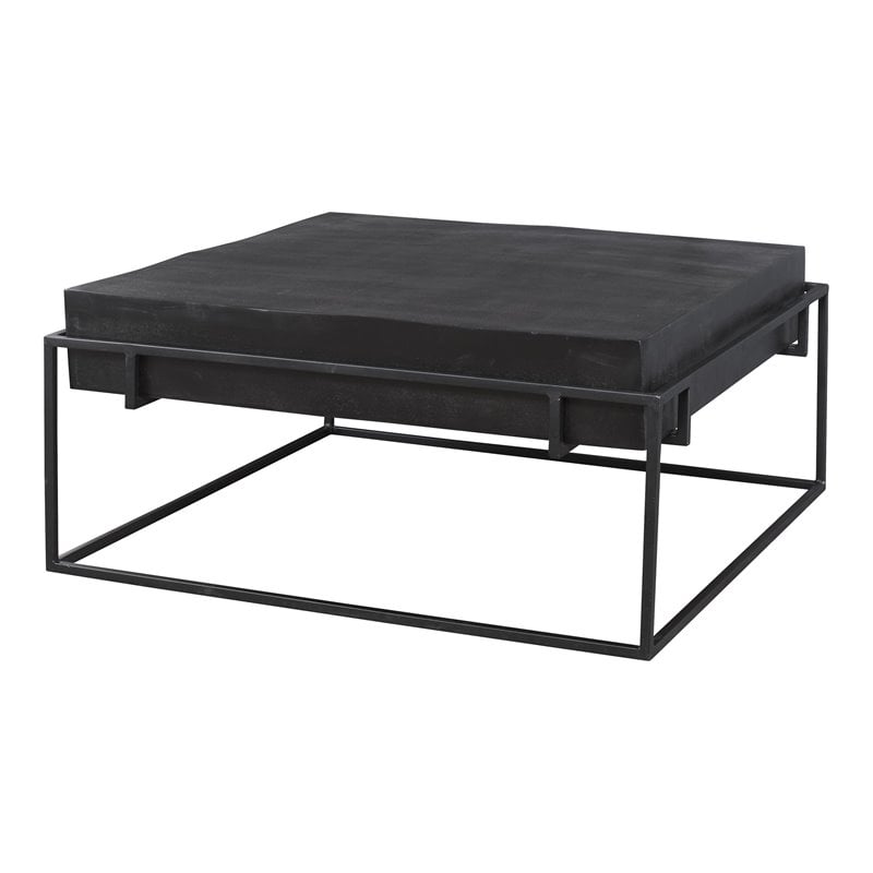 Uttermost Telone Iron Metal and Aluminum Coffee Table in Antique Black