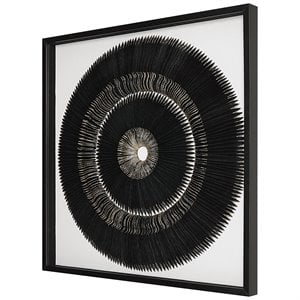 Uttermost Sandara Glass and Paper Pine Shadow Box in Black/Gold