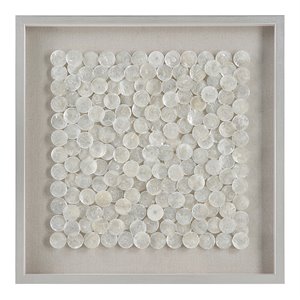 Uttermost Roxas Capiz Shell Wood and glass Shadow Box in Brushed Silver