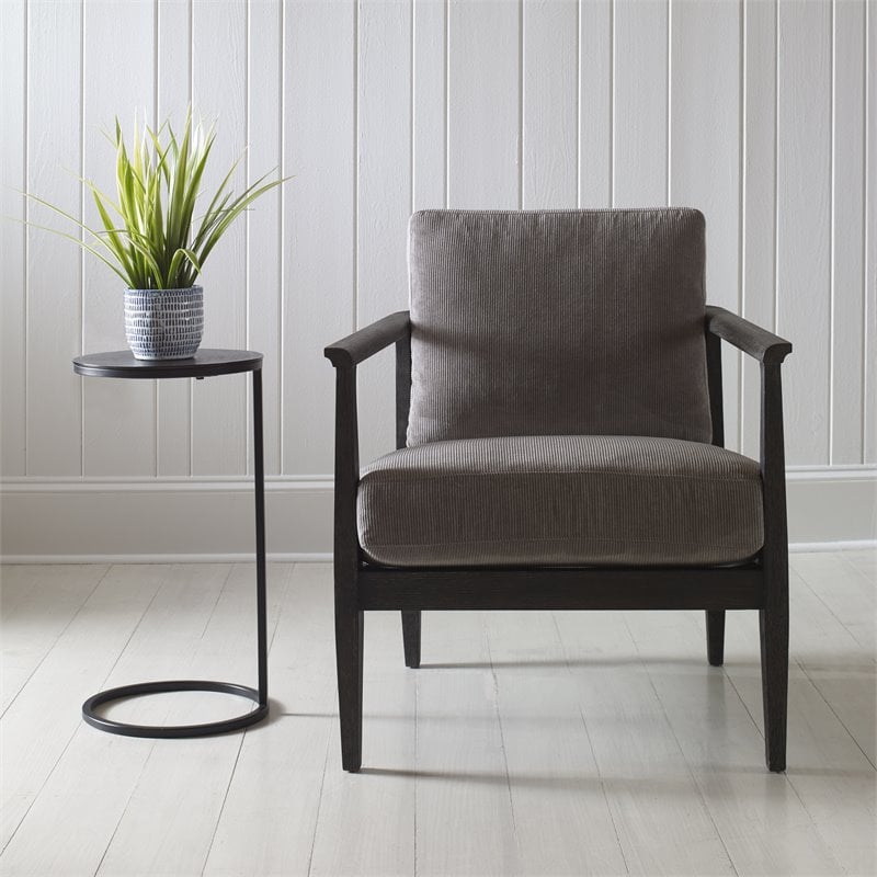 Uttermost Brunei Round Iron Metal and Aluminum Accent Table in Aged Black