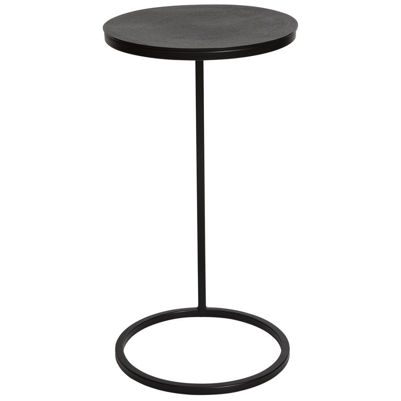 Uttermost Brunei Round Iron Metal and Aluminum Accent Table in Aged Black