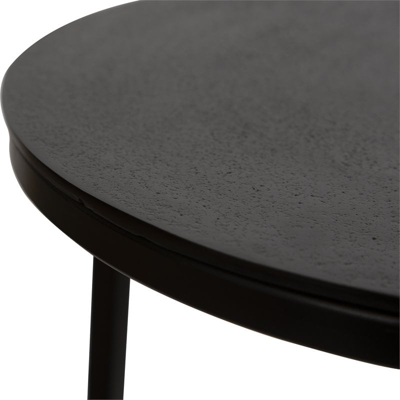 Uttermost Brunei Round Iron Metal and Aluminum Accent Table in Aged Black