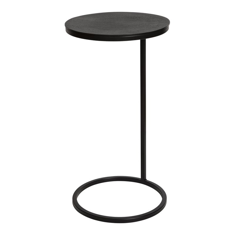 Uttermost Brunei Round Iron Metal and Aluminum Accent Table in Aged Black