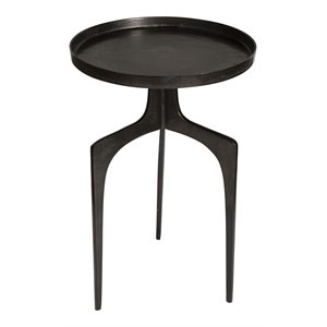 uttermost kenna round curved cast aluminum accent table in antique bronze