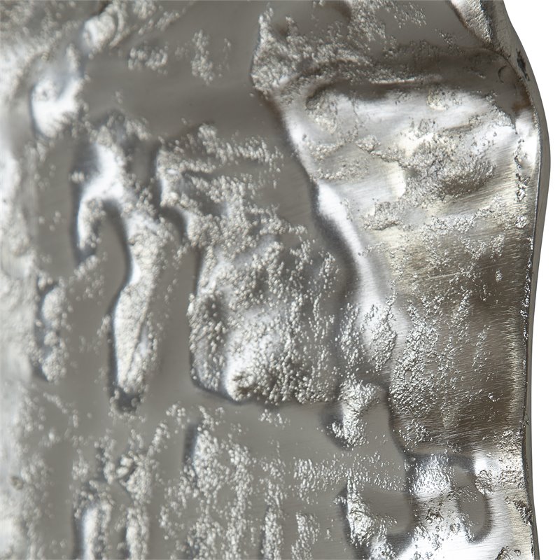 Uttermost Archive Organic Shape Contemporary Aluminum Wall Decor in Nickel