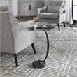 Uttermost Waveney Iron Metal and Crystal Drink Table in Bronze