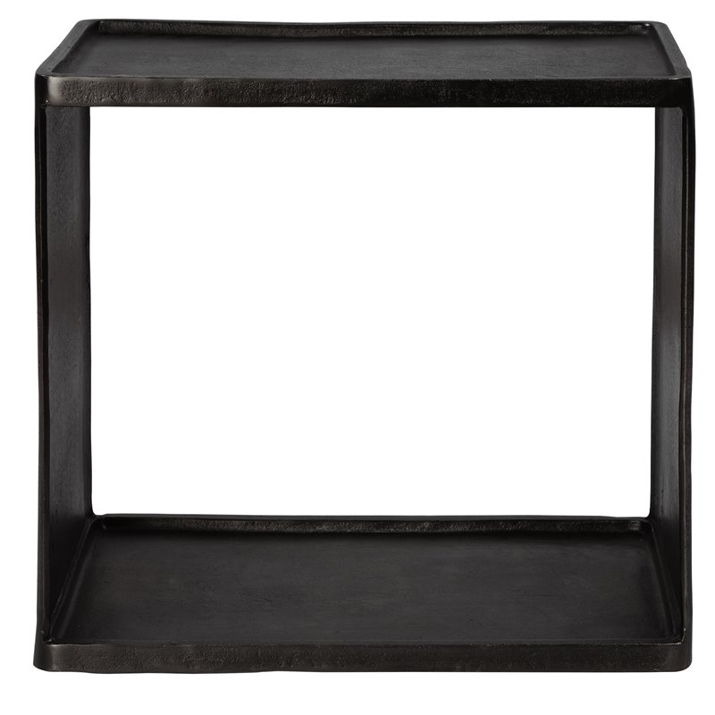 Uttermost Derwent Contemporary Aluminum Side Table in Dark Nickel