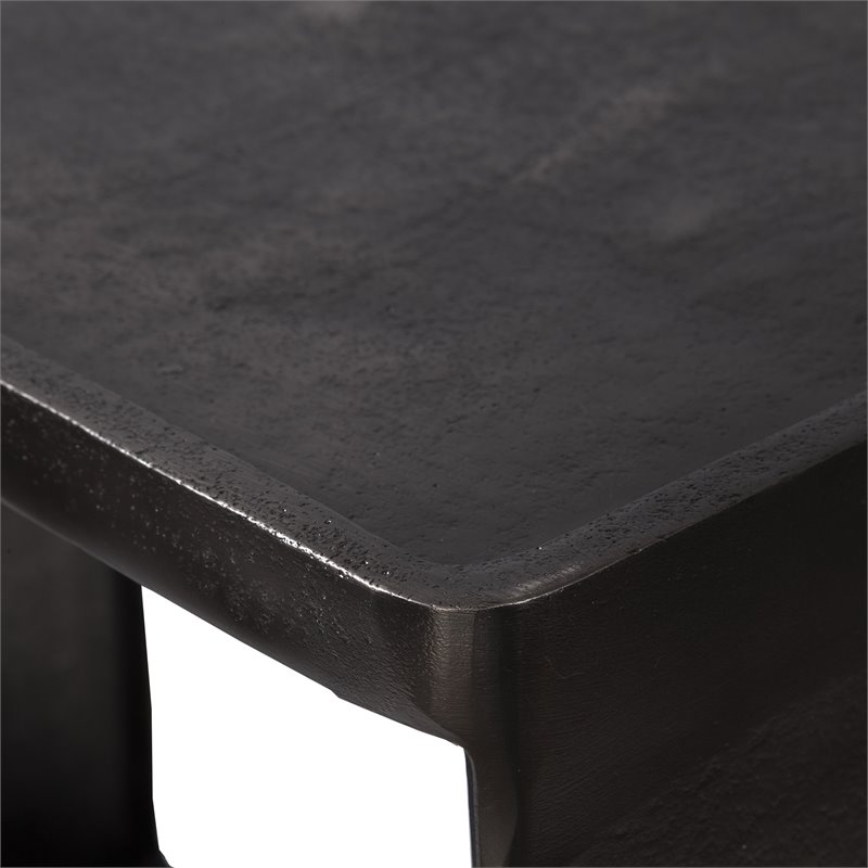 Uttermost Derwent Contemporary Aluminum Side Table in Dark Nickel