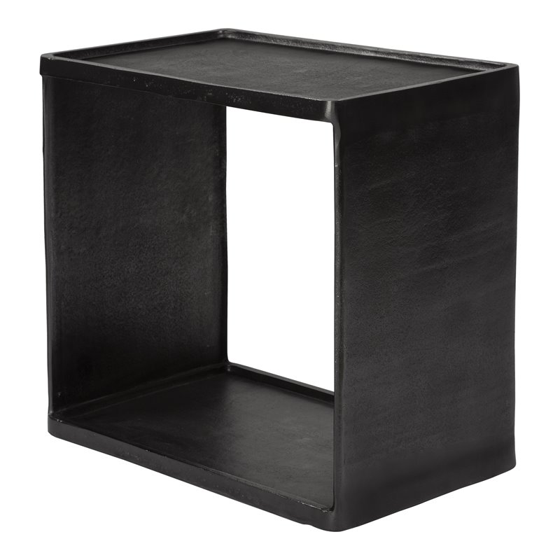 Uttermost Derwent Contemporary Aluminum Side Table in Dark Nickel