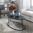 Uttermost Coreene Oval Iron Metal and Aluminum Coffee Table in Aged Black