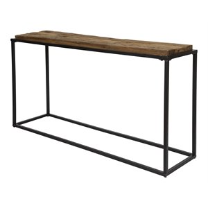 uttermost holston salvaged wood and iron console table in oak