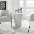 Uttermost Volker Geometric Mango Veneer Top Wood Side Table in Fresh White