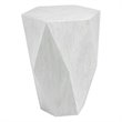 Uttermost Volker Geometric Mango Veneer Top Wood Side Table in Fresh White