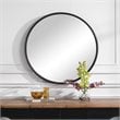 Uttermost Belham Round Solid Iron Metal and MDF Mirror in Aged Black