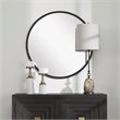 Uttermost Belham Round Solid Iron Metal and MDF Mirror in Aged Black