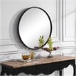 Uttermost Belham Round Solid Iron Metal and MDF Mirror in Aged Black