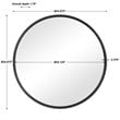 Uttermost Belham Round Solid Iron Metal and MDF Mirror in Aged Black