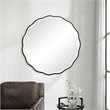 Uttermost Aneta Round Feminine Scalloped Shape Wood Mirror in Satin Black
