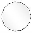 Uttermost Aneta Round Feminine Scalloped Shape Wood Mirror in Satin Black