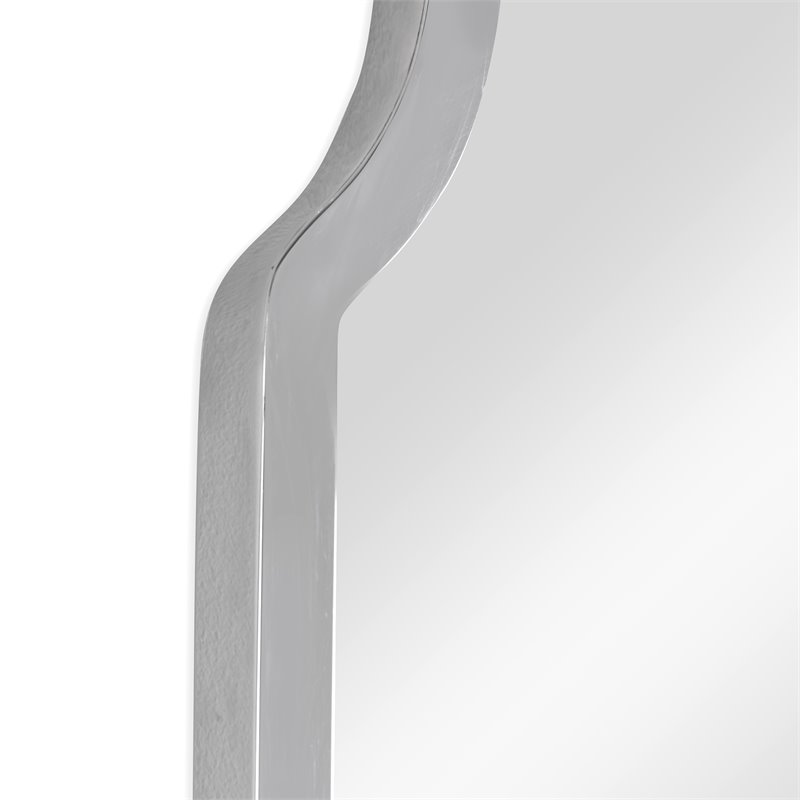 Uttermost Brayden Stainless Steel and MDF Wood Arch Mirror in Polished Nickel