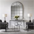 Uttermost Grantola Iron Metal and Glass Arch Mirror in Satin Black