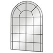 Uttermost Grantola Iron Metal and Glass Arch Mirror in Satin Black
