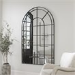 Uttermost Grantola Iron Metal and Glass Arch Mirror in Satin Black