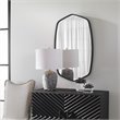 Uttermost Duronia Unique Shape Elegant Curves Iron Metal Mirror in Satin Black