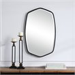 Uttermost Duronia Unique Shape Elegant Curves Iron Metal Mirror in Satin Black
