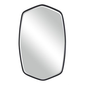 Uttermost Duronia Unique Shape Elegant Curves Iron Metal Mirror in Satin Black