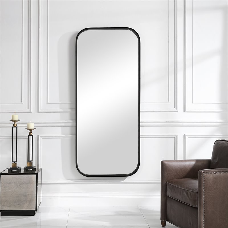 Uttermost Concord Tall Iron Metal and MDF Mirror in Classic Satin Black