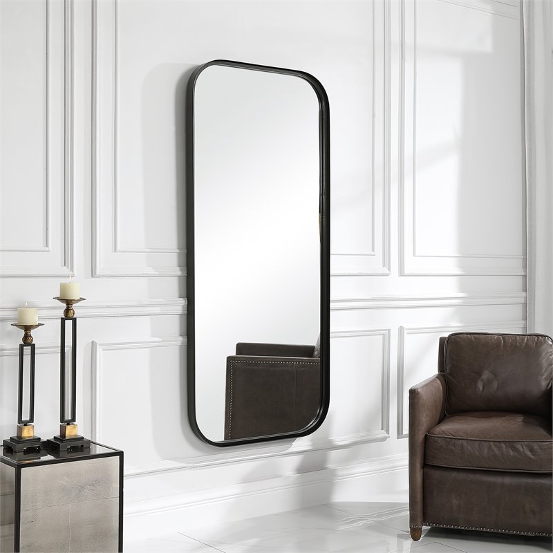 Uttermost Concord Tall Iron Metal and MDF Mirror in Classic Satin Black