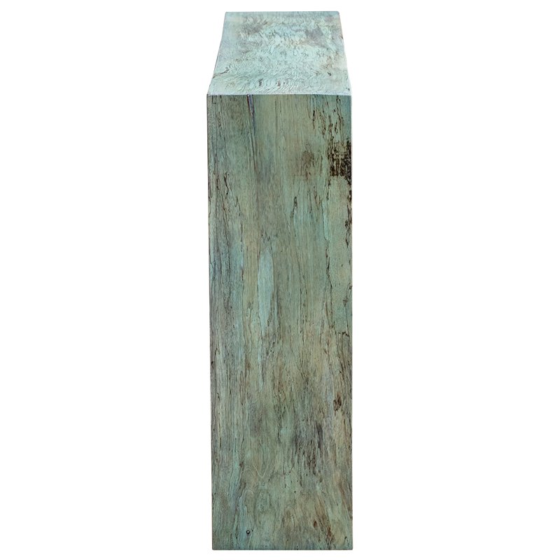 Uttermost Teo Coastal Solid Wood Console Table in Caribbean Blue-Green