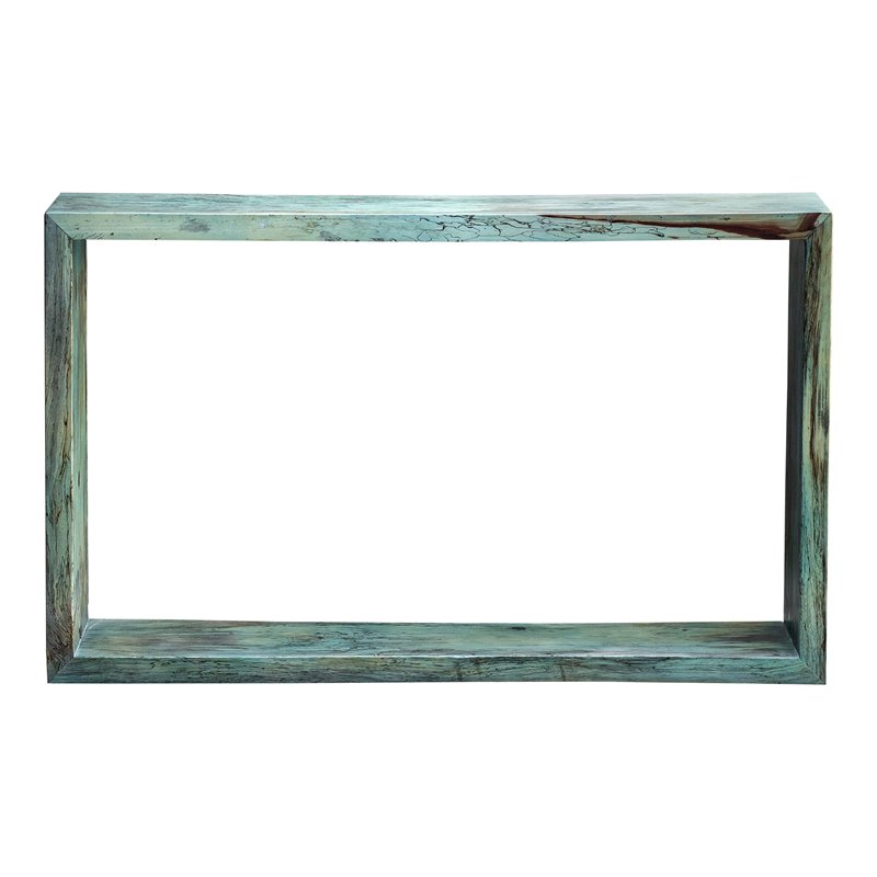 Uttermost Teo Coastal Solid Wood Console Table in Caribbean Blue-Green