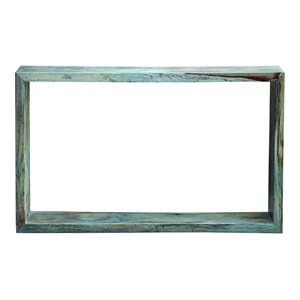 uttermost teo solid wood console table in caribbean blue-green