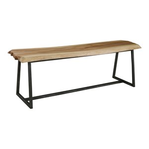 Uttermost Laurel Farmhouse Suar Wood and Metal Bench in Natural Finish