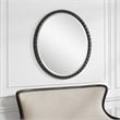 Uttermost Dandridge Round Iron Metal Mirror with Silver Undertones in Black