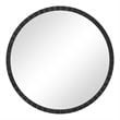 Uttermost Dandridge Round Iron Metal Mirror with Silver Undertones in Black