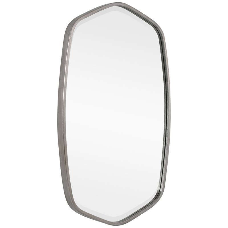Uttermost Duronia Unique Shape Elegant Curves Iron Metal Mirror in Silver