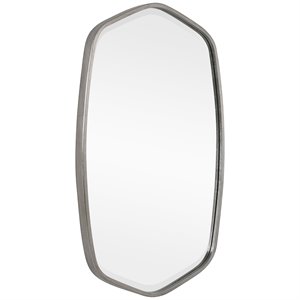 Uttermost Duronia Unique Shape Elegant Curves Iron Metal Mirror in Silver
