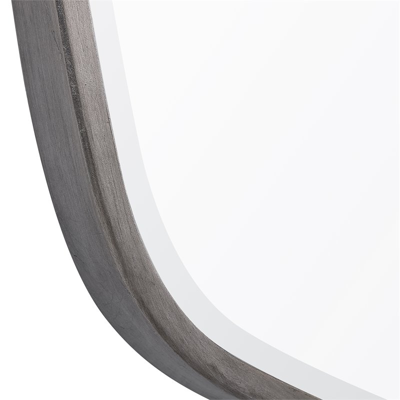 Uttermost Duronia Unique Shape Elegant Curves Iron Metal Mirror in Silver