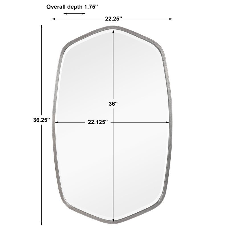 Uttermost Duronia Unique Shape Elegant Curves Iron Metal Mirror in Silver