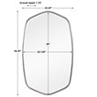 Uttermost Duronia Unique Shape Elegant Curves Iron Metal Mirror in Silver