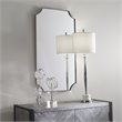 Uttermost Lennox Scalloped Corner Stainless Steel Mirror in Polished Nickel