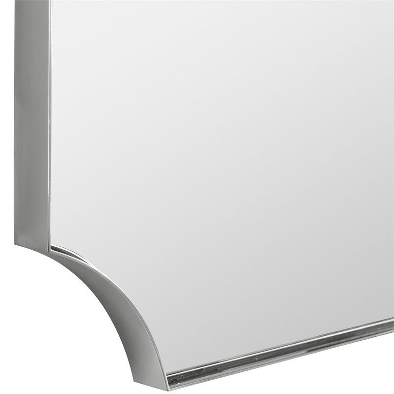 Uttermost Lennox Scalloped Corner Stainless Steel Mirror in Polished Nickel