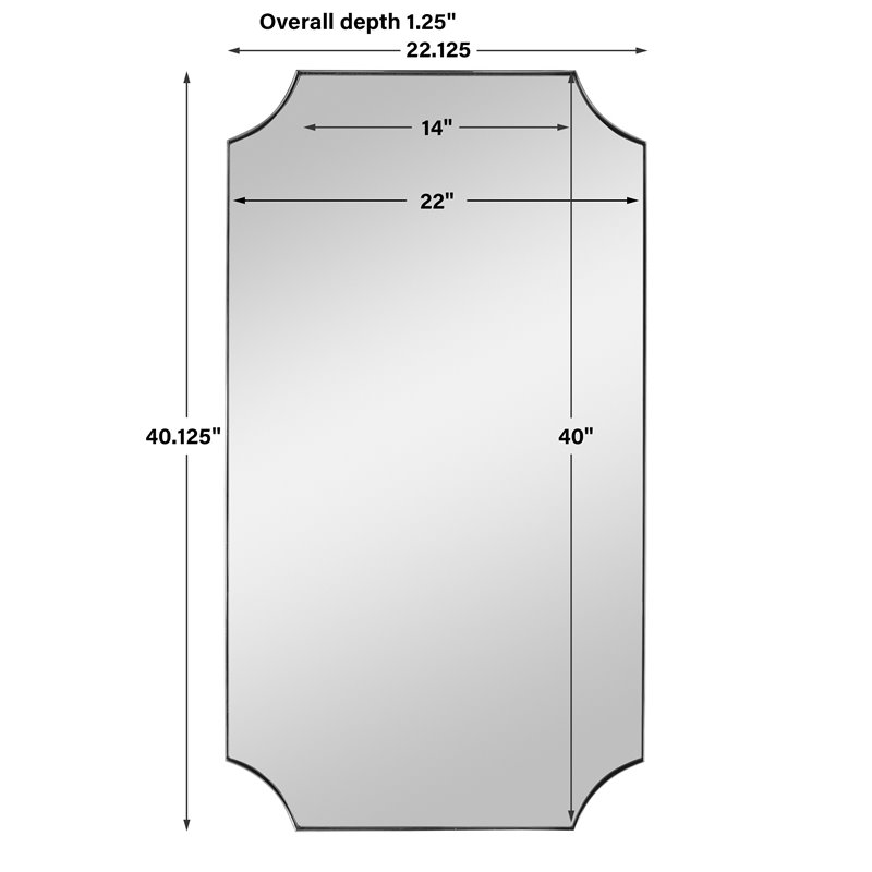 Uttermost Lennox Scalloped Corner Stainless Steel Mirror in Polished Nickel