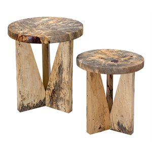 Uttermost Nadette Tamarind Wood Nesting Tables in Natural (Set of 2)